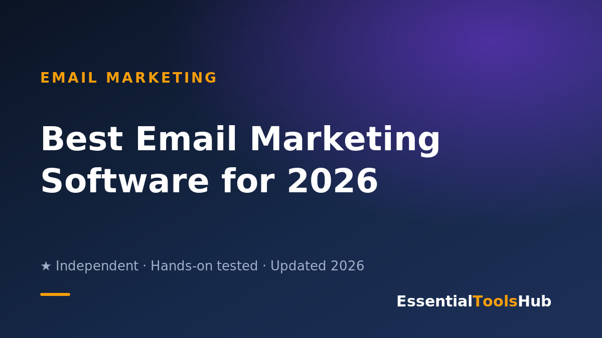 Best email marketing software for 2026 — featured image, Essential Tools Hub