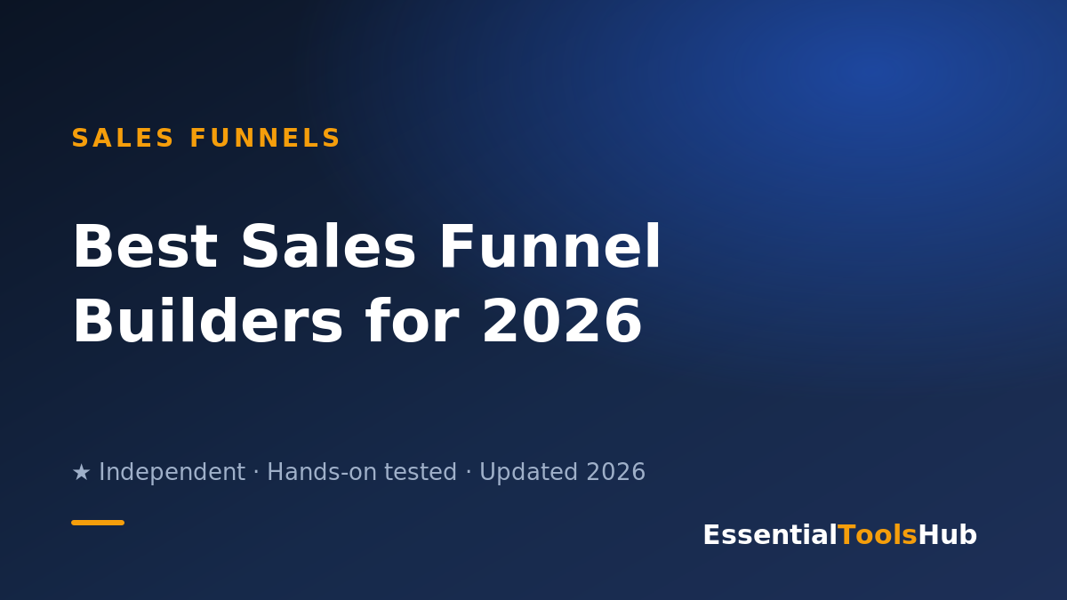 Best sales funnel builders for 2026 — featured image, Essential Tools Hub